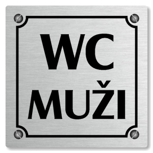 WC muži, 148x148mm, stříbrná, Kansas